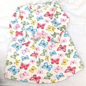Organic cotton butterfly dress. Long sleeve